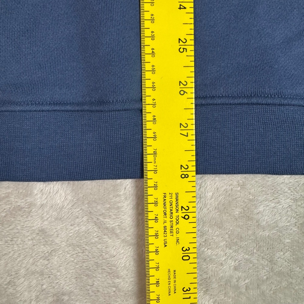 NWOT American Giant Men Midweight Snap Henley Pullover Sweatshirt L Blue Fleece - Picture 11 of 11